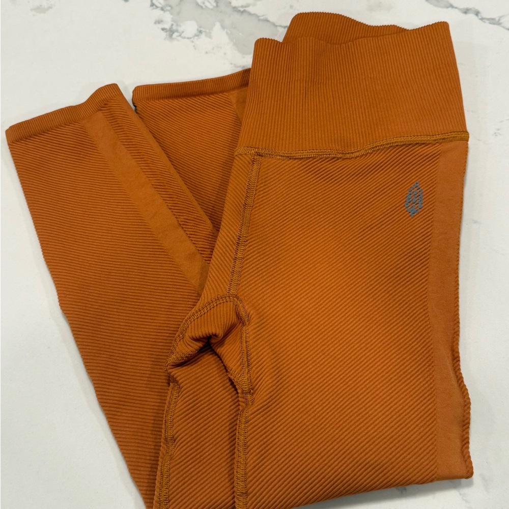 FP Movement orange ribbed leggings sz S